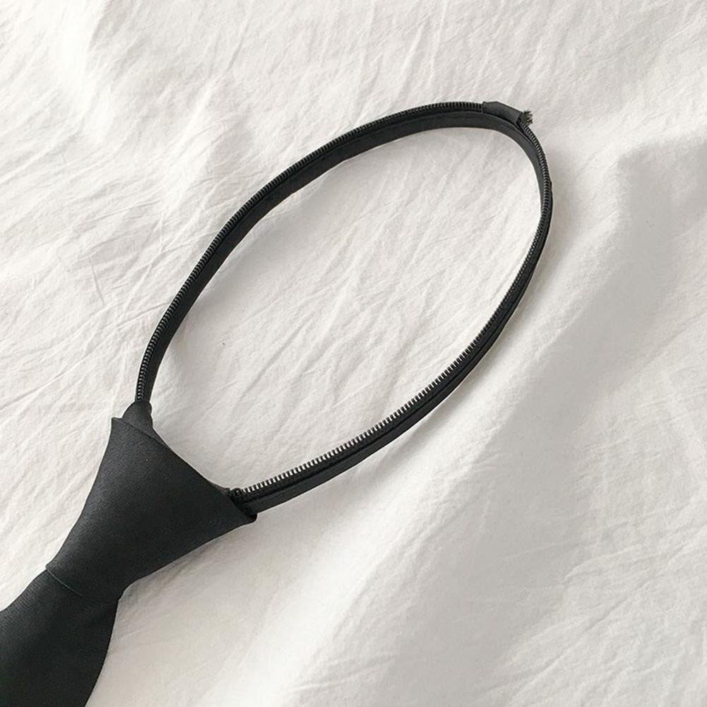 Corbata con cremallera para hombre y mujer, corbata negra con Clip para hombre, corbatas de seguridad Unisex, ropa, corbatas, corbatas de portero funerario, corbatas mate