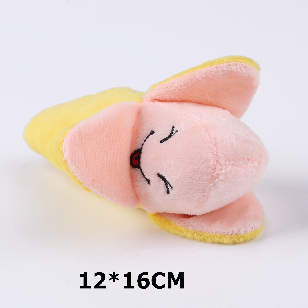 Donut Pet Toy Cartoon Squeaker Quack Sound Dogs Cats Chew Bite Cute Plush Play Puppy Playing Training Funny Chewing: Banana