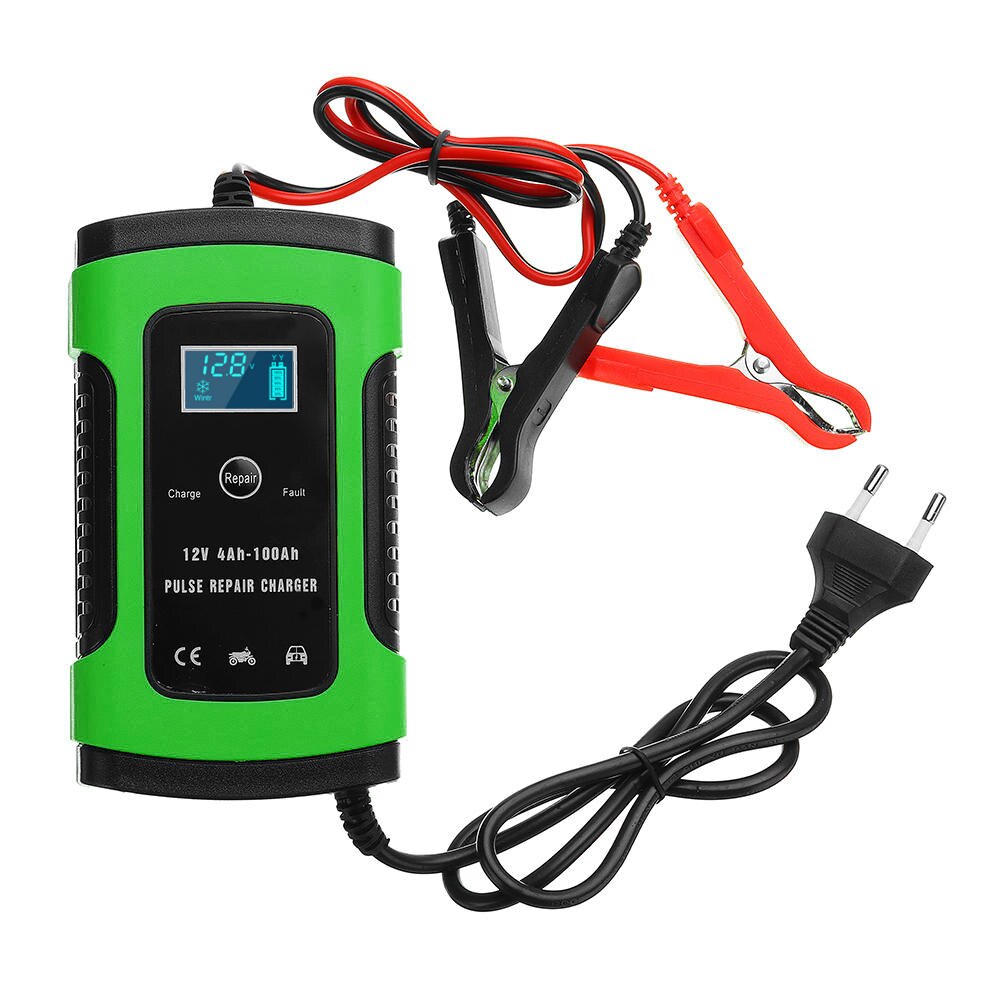 12 V 6A Car Intelligent Pulse Full Automatic Maintainer Wet Dry Leads Acid Car Jump Starter Emergency Starting Powers: EU Plug