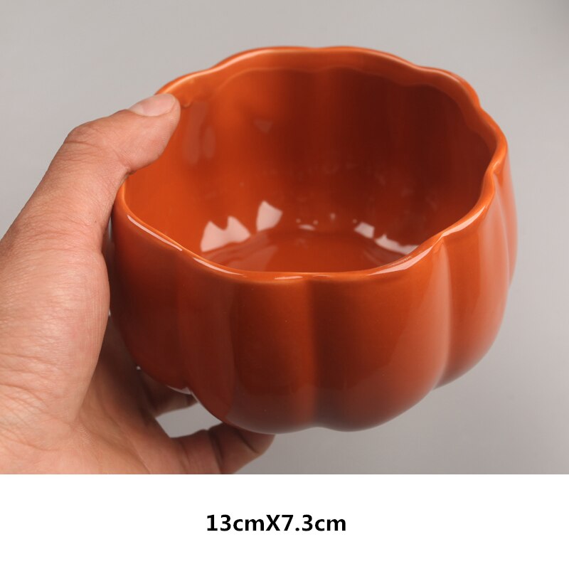 1Pcs ceramic plate Halloween party picnic supplies irregular pumpkin shape steak salad dessert cake storage tray: C