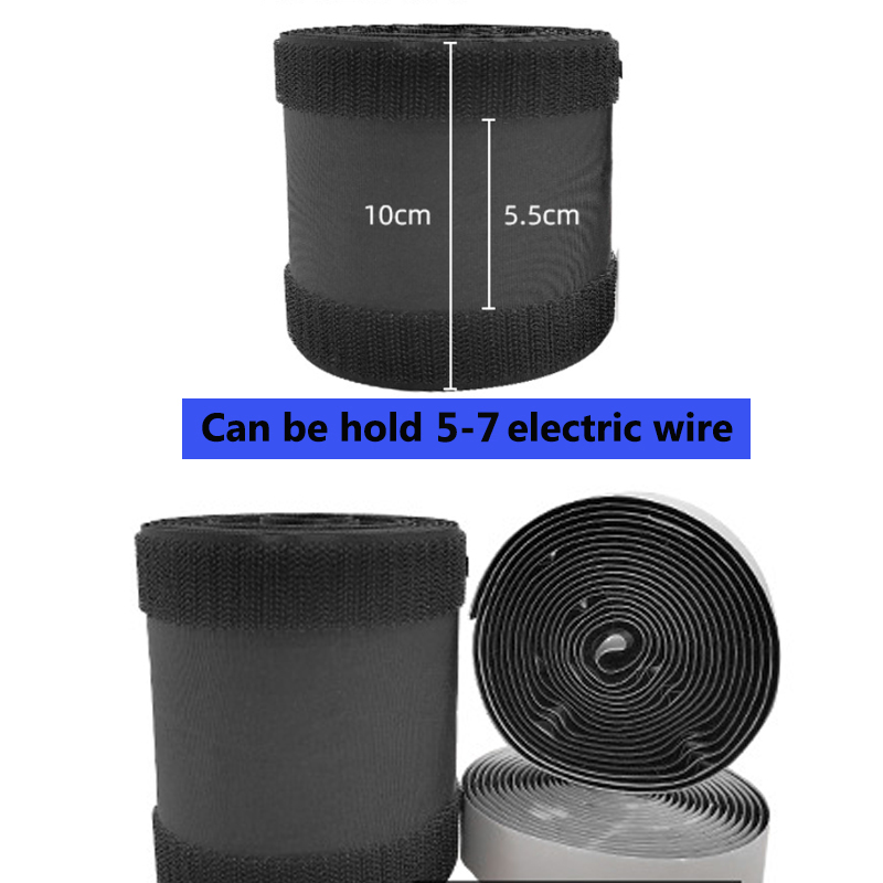 1/3M Soft Cable Cover Protector Prevent Trip Hazard DIY Hook&amp;Loop Cable Tidy Clips Holder for Home Office Floor/Carpet Organaing