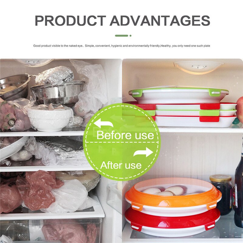Double-sided Buckle Food Preservation Storage Tray Stackable Kitchen Preservation Container Refrigerator Preservation Tray