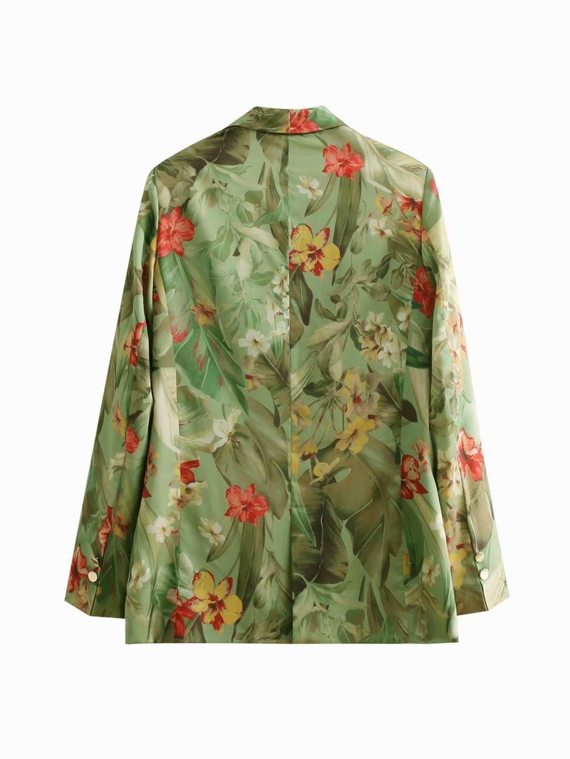 Women Pant Suits Spring Floral Prints Clothing Modern Lady's Casual Blaze and Mid-Calf Pants