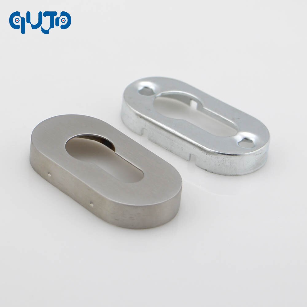 2pieces Escutcheon PZ Euro Profile Oval Rose Satin Stainless Steel Cylinder Escutcheon Cover Plate Set