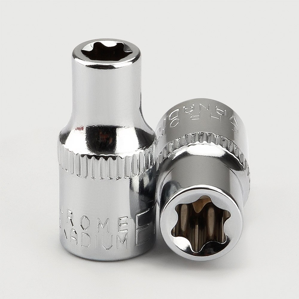 1 stk 1/4 "torx star-sokkel e type  e4 e5 e6 e7 e8 håndreparationsværktøj firkantet hul