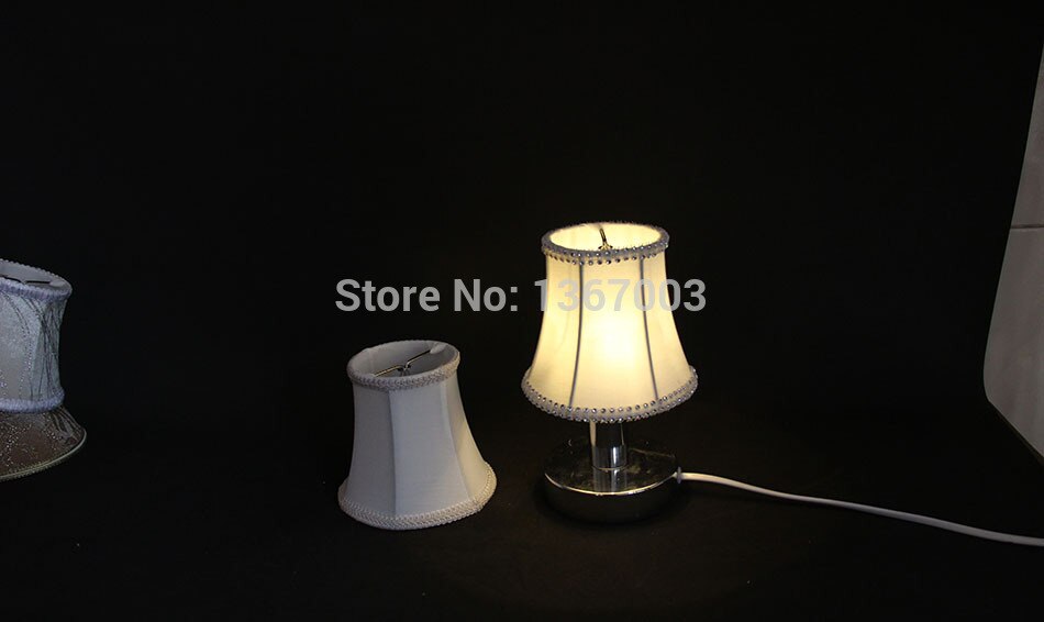 Modern cool vit färg ljuskrona tyg lampskärmar, mini moderna vägg lampskärmar, clip on