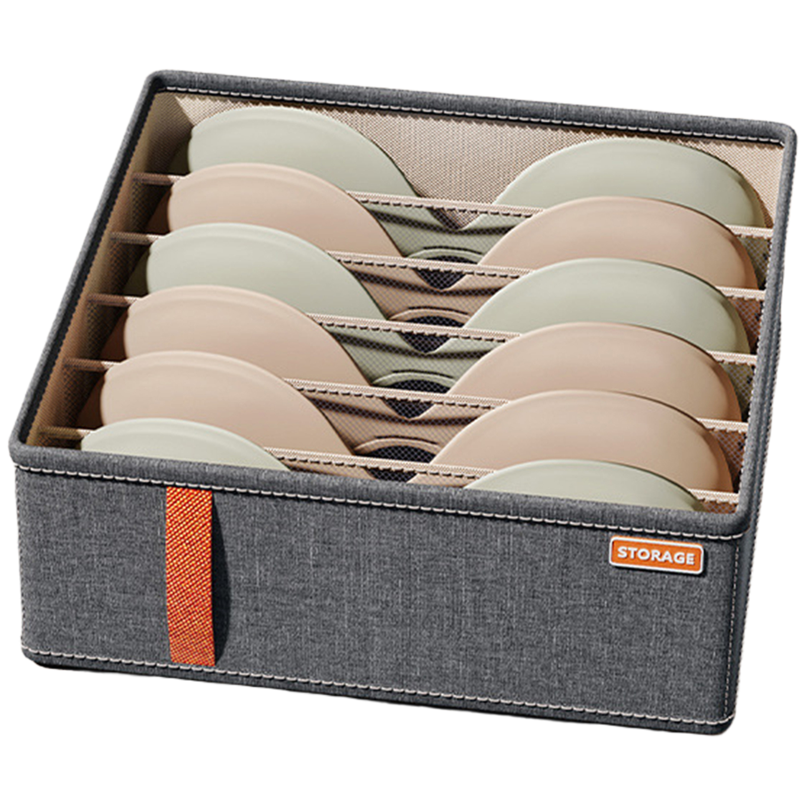 Garderobe Kleding Organizer 6-20 Roosters Kleding Broeken Jeans Opbergdoos Ondergoed BH Sokken Compartiment Lade Organisatoren Dozen: Light Grey