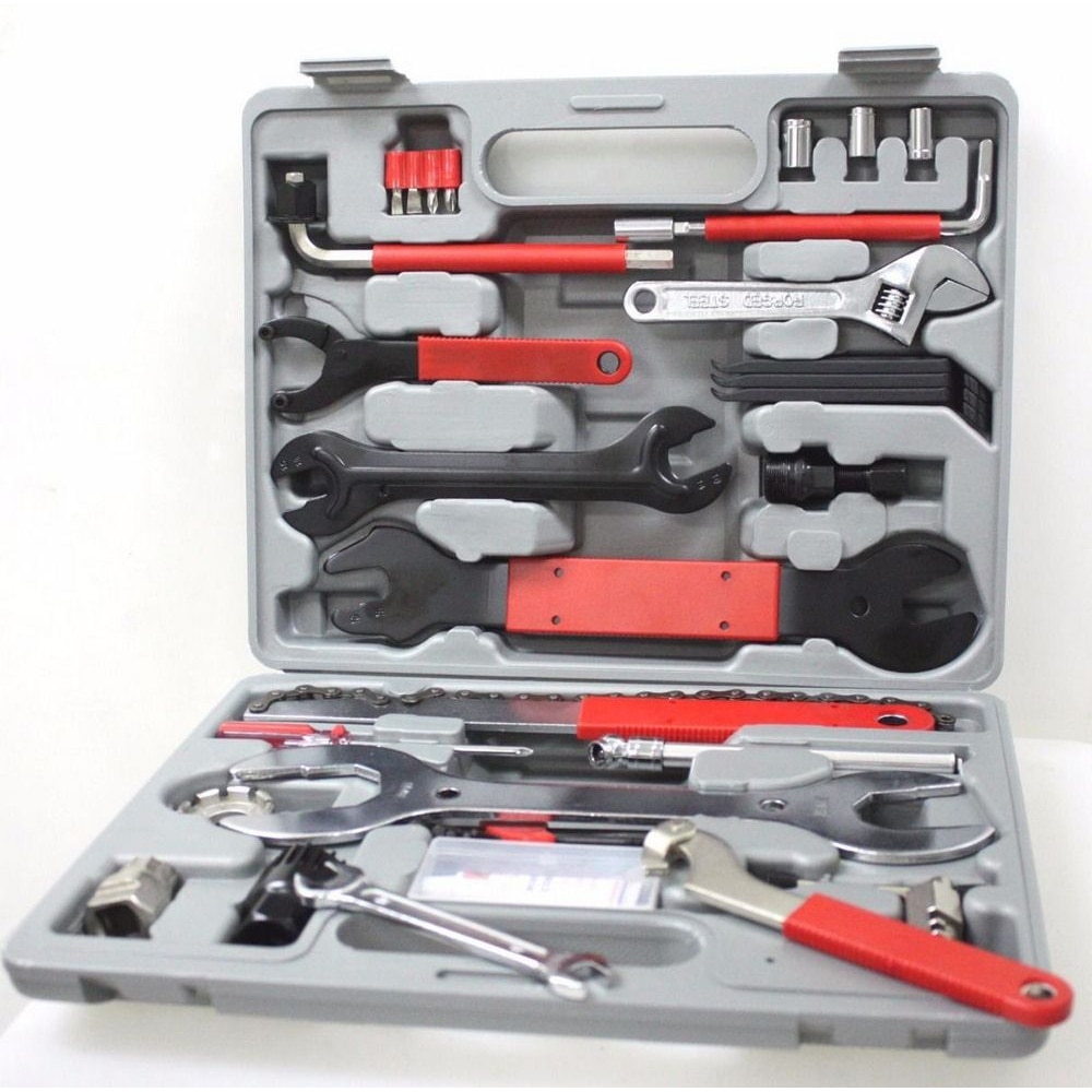 44 In 1 Bicycle Carbon Steel Repair Kit Super Equipment Toolbox Repair Tool Mountain Bike Equipment Universal Bicycle Tool Set