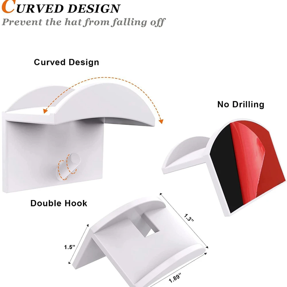 Estante de pared flotante para sombreros, gancho de montaje, accesorios de baño, estante para gorras de béisbol, organizador de almacenamiento, estante para abrigos, casas