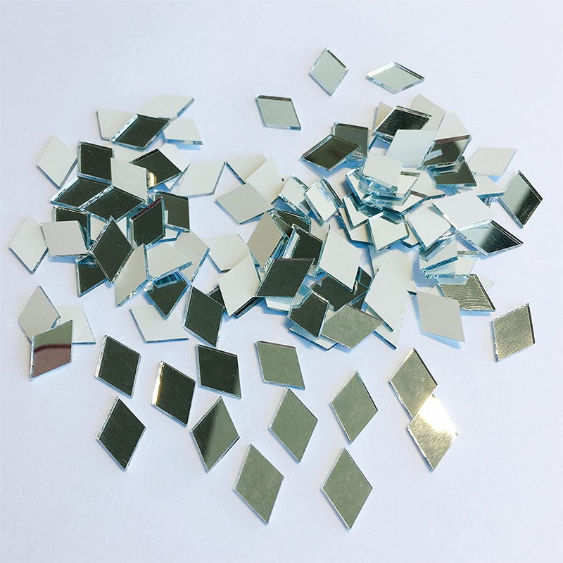 Azulejos de mosaico de espejo de cristal, 100 ~ 500 Uds., forma de rombo de diamante a granel, accesorio artesanal, suministros de decoración artística de pared para el hogar: Cobre / 5 kg