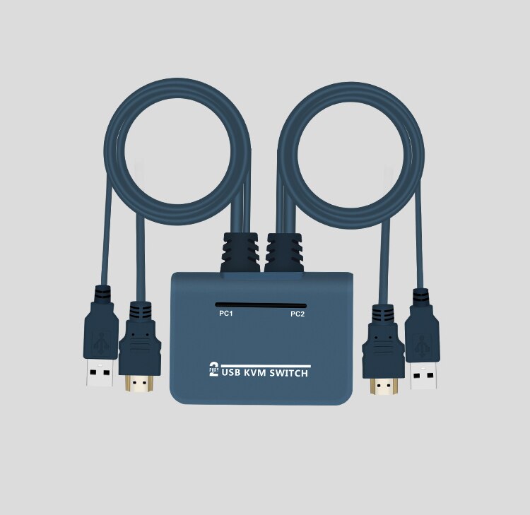 2 port HDMI KVM switch with cable 2 computers share monitor keyboard and mouse