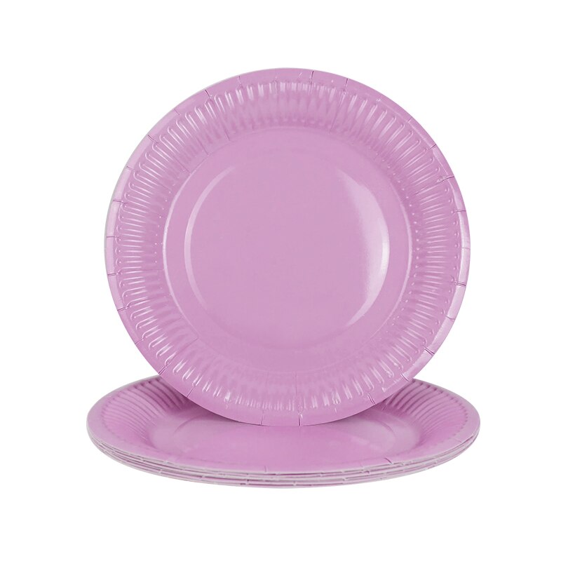 Vajilla desechable de colores, plato de papel para suministros de feliz cumpleaños de boda, bandeja para pastel de Baby Shower, plato desechable, 10 Uds.: B13-10Pcs