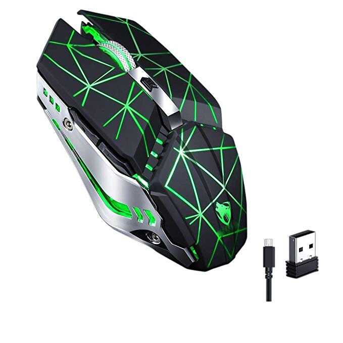 for T-wolf Q15 USB Wireless Mouse Charging Silent Mute Light Touch Wheel Gaming Mouse Star Black: Q15 Star Black
