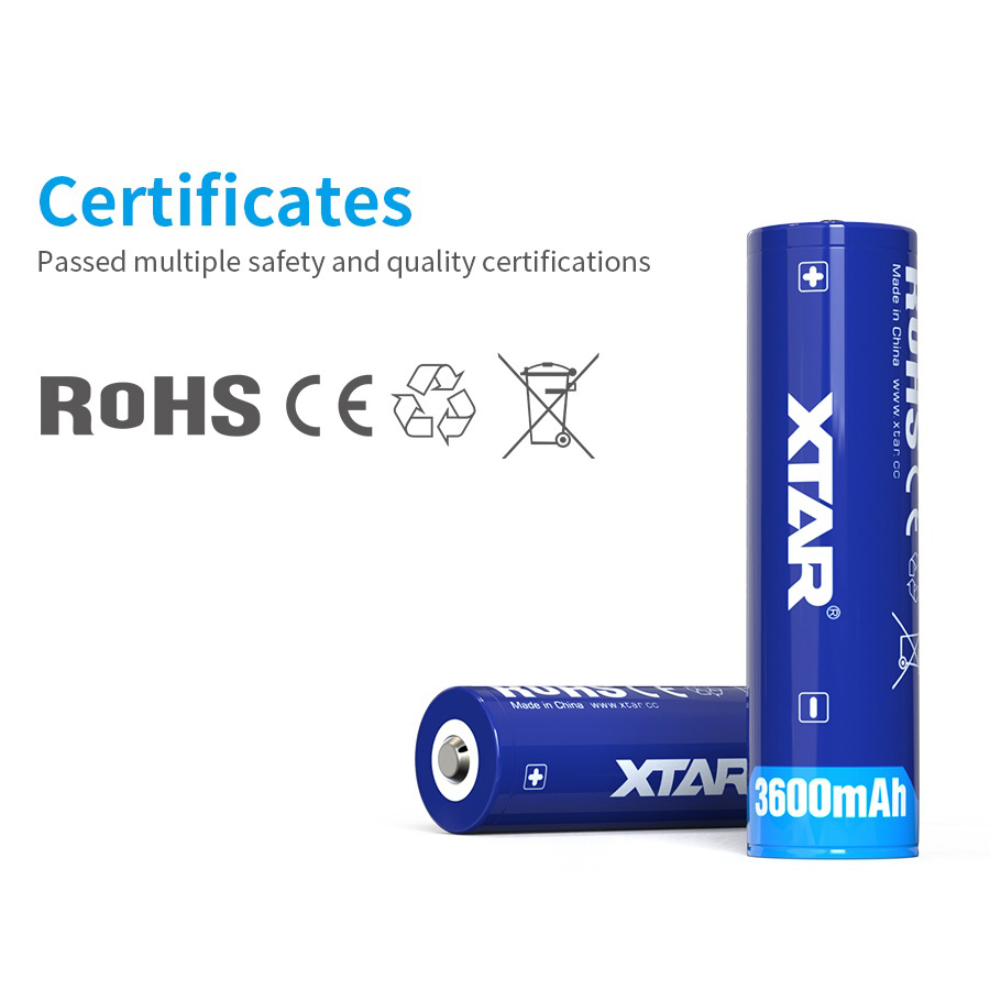 XTAR 18650 Rechargeable Battery 3.6V Batteries 3600mAh Large Capacity 10A Li-ion Battery For Flashlight Torch headlamp Battery
