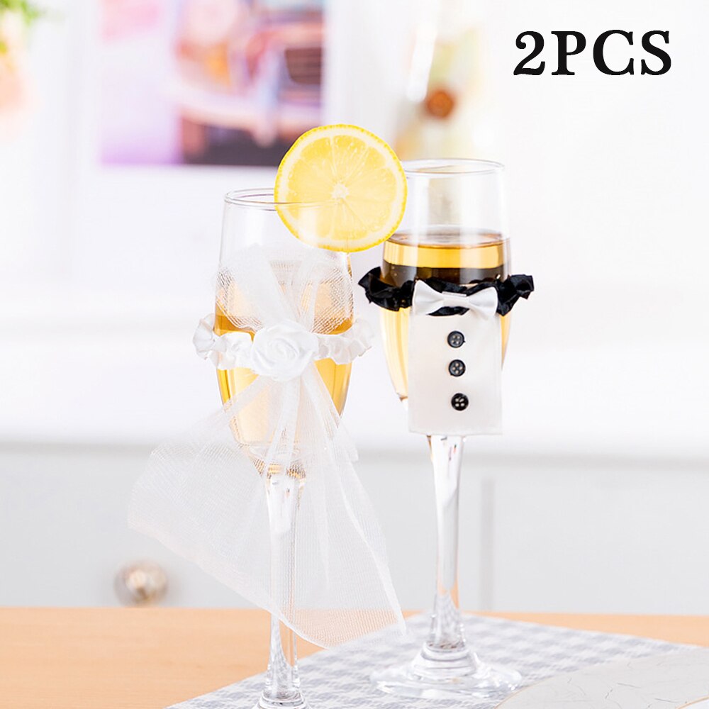 Velo de novia para novio, accesorios de decoración, copas de vino, Copas de tostado, de boda, 2 uds.