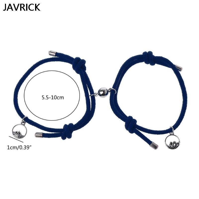 2 uds amantes minimalistas que emparejan la pulsera de la Amistad cuerda trenzada pareja distancia magnética pulsera Kit amante joyería