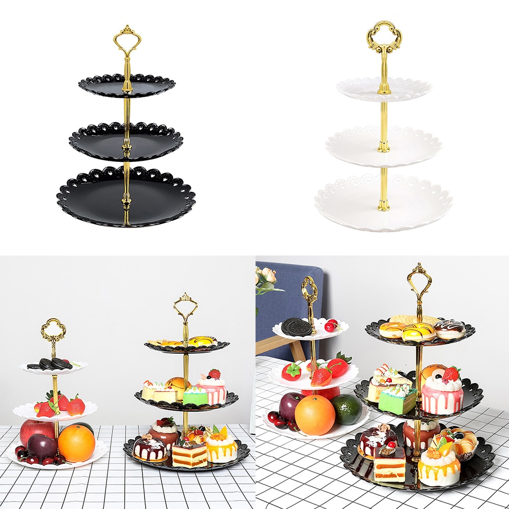 3 Tier Cake Stand Tray Decor Ronde Cupcake Bruiloft Verjaardag Party Afternoon Tea Cake Stand Candy Holder