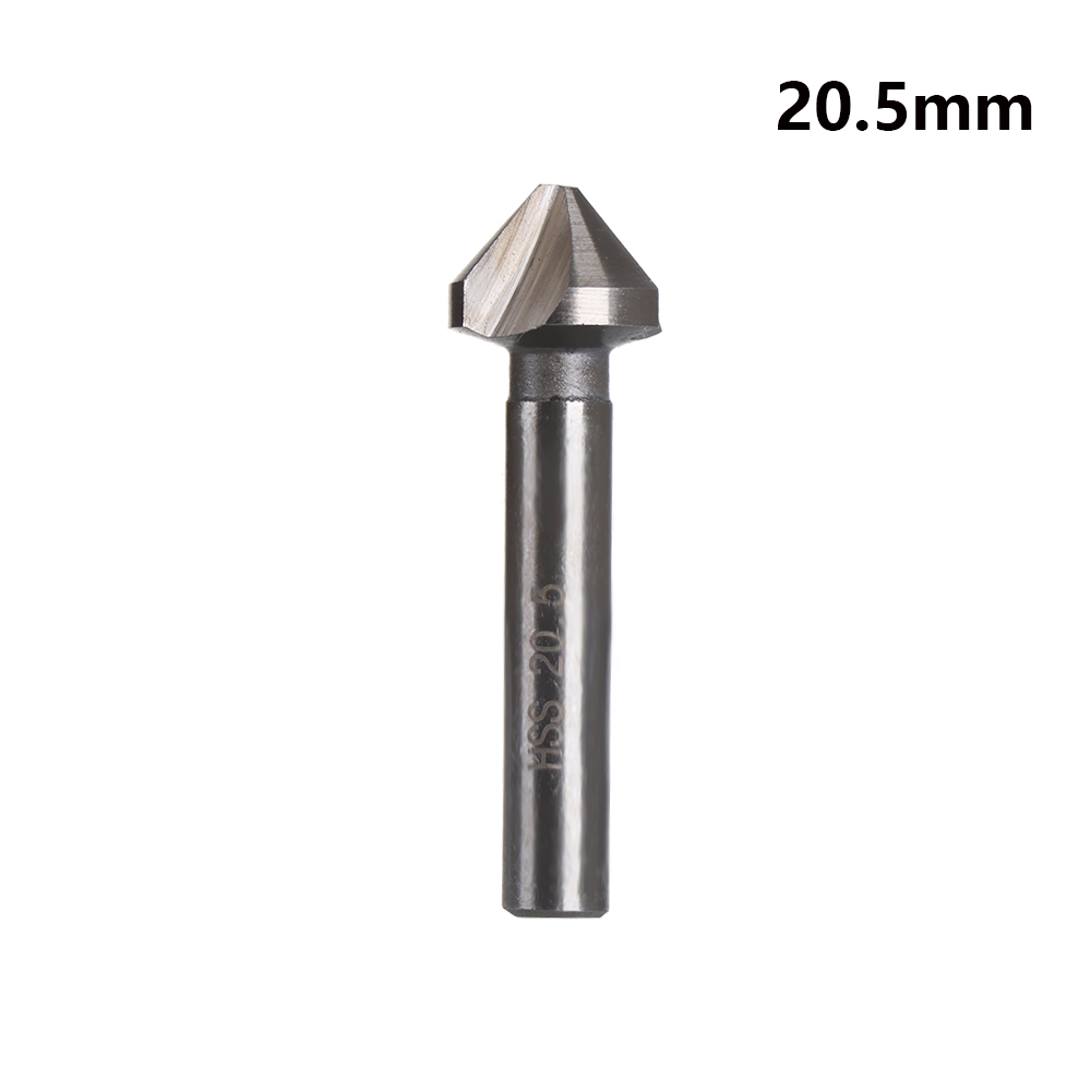 Outil de coupe de chanfrein à trois bords, métaux durs, poignée ronde, outils électriques à main, seau, foret d'évier, 6.3mm, 8.3mm, 10.4mm, 12.4mm, 16.5mm, 20.5mm: Black