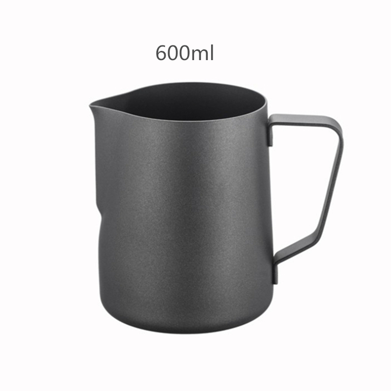 Stainless Steel Milk Frothing Jug Milk Pitcher Espresso Coffee Pitcher Barista Craft Coffee Latte Milk Jugs Frother Cup Pitcher: Black Coating 600ml