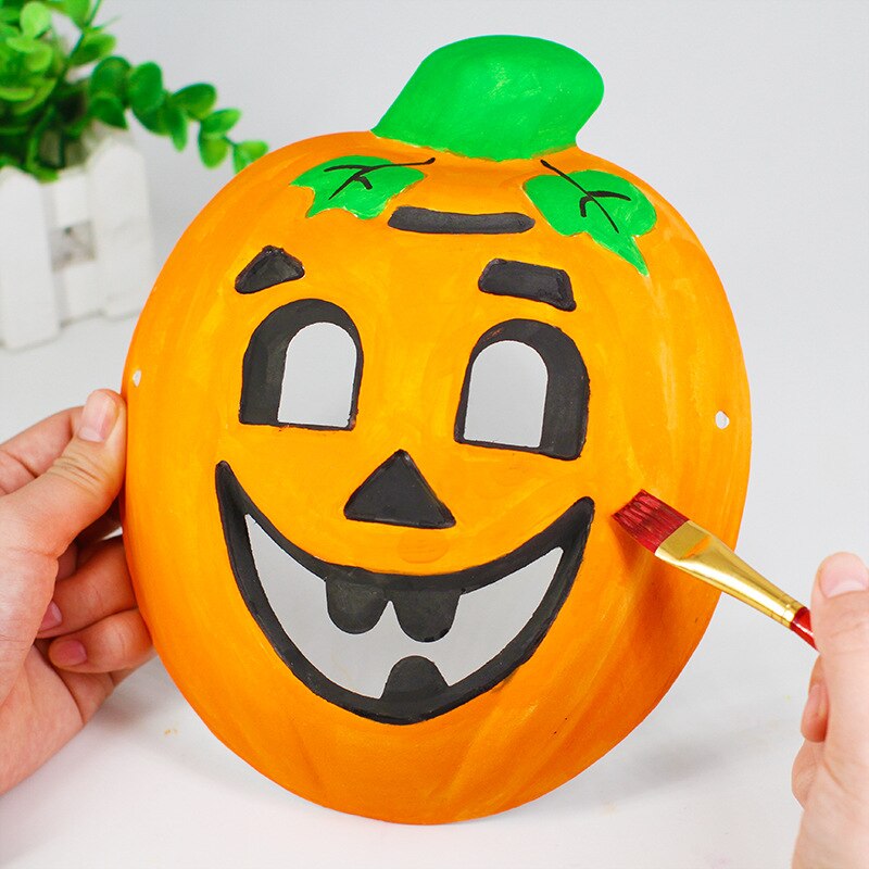 5 stk/parti 17 x 22cm masse gresskar maske maling uferdig halloween maske barnehage gjør det selv håndlaget materiale barn kunst og håndverk oem