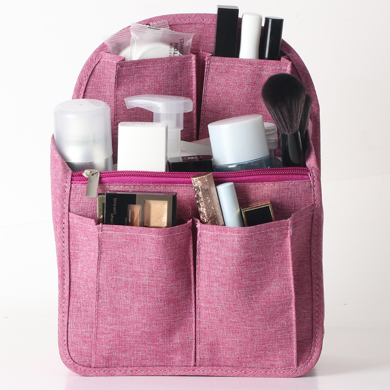 Backpack Organizer Insert Nylon Organizer Insert for Backpacks Rucksack Shoulder Bag Women Daypack Divider Foldable: L / LightPink