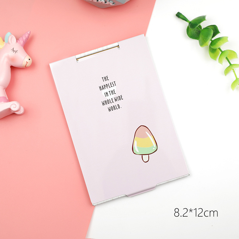 Mini- Cartoon Ultra-thin Makeup Mirror Vanity Cosmetic 4 Sizes Make Up Pocket Silver Rectangle Foldable Compact Folding Mirrors: 9