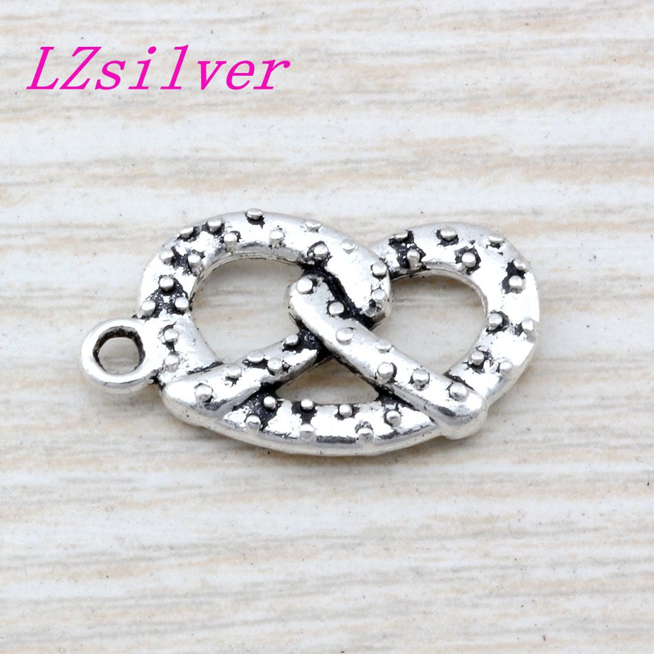 100pcs Zinc Alloy Philadelphia Soft Pretzel Food charm Pendants 13x23mm DIY Jewelry A-0101D