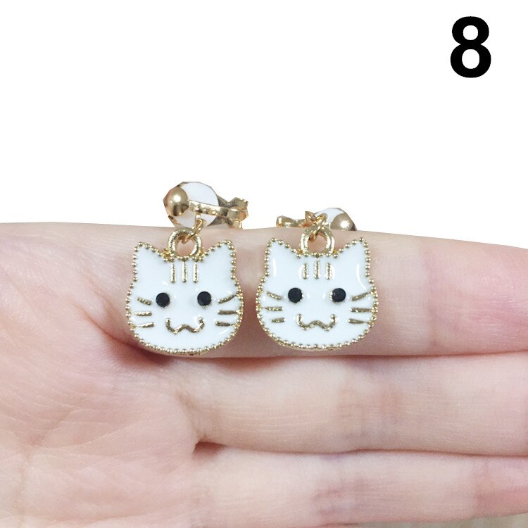 Clip On Earrings Kids Cute Cartoon Animal Cat Ear No Piercing Ear Rings For Children Jewelry Korean Ear Clip For Girls: 8
