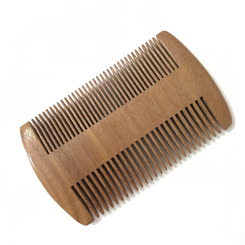Wooden Beard Comb Natural Sandalwood Beard Comb with Fine &amp; Coarse Teeth - Anti-Static Pocket Comb for Everyday Carry