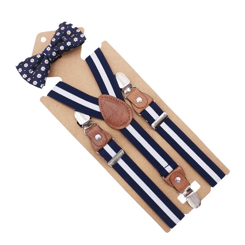 Boys Girls Kids Adjustable Elastic Y-back Braces Baby Suspenders Bow Tie Set Butterfly Necktie Wedding Ring Bear: 22