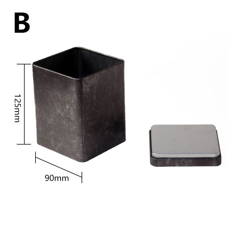 Caja de lata vacía, tarros de Metal, caja de hierro para té, galletas, contenedor de dulces, organizador cuadrado de Chocolate: B