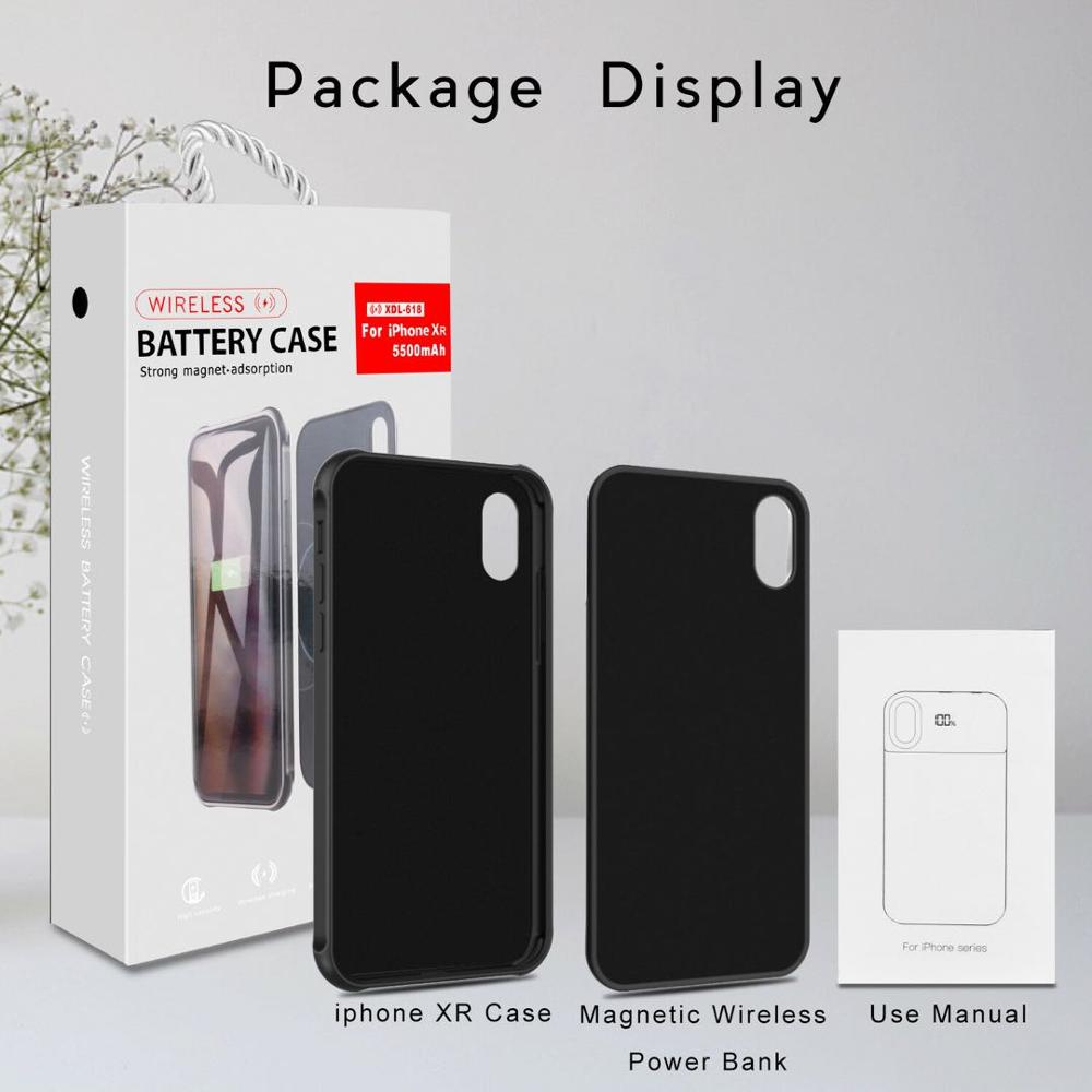 Wireless magnetic battery case for iphone X/XS XR XS MAX 11 11pro max 5000mAh-5500mAh charging case with digital display