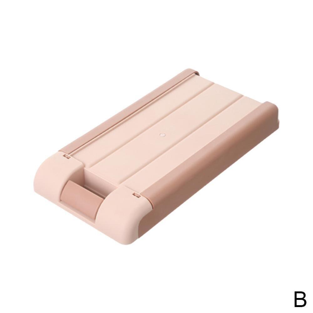 Hidden Table Under Paste Plastic Desk Organizer Memo Case Desk Divider Drawer Pen Stationery Storage Decor Box Sticky Stati W8S7: Pink