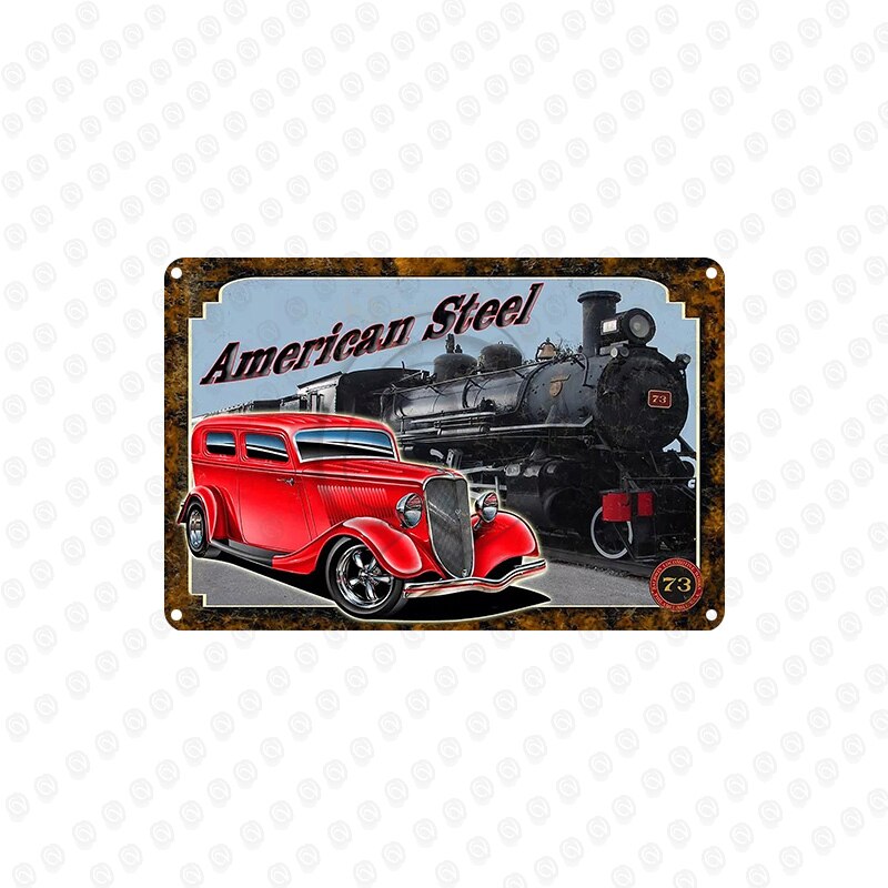 Train Railway Metal Tin Sign Wall Sticker Home Tavern Cafe Barber Shop Kitchen Decor Retro Plaques: CV-1335
