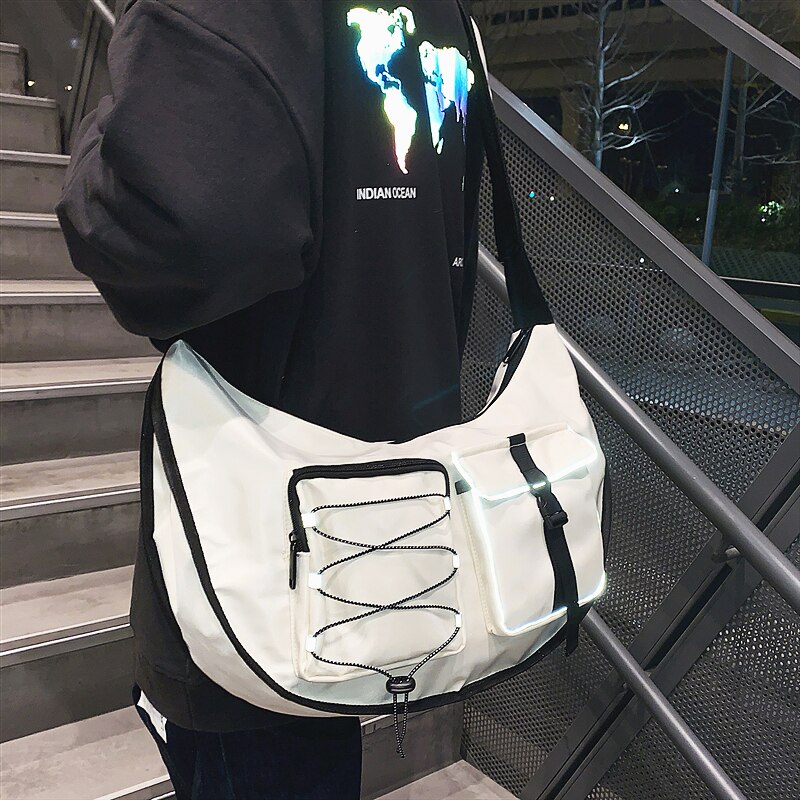 Saco do mensageiro da marca na moda japonesa saco das senhoras saco funcional vento harajuku bolsa de ombro estudante saco de ferramentas saco de esportes luz