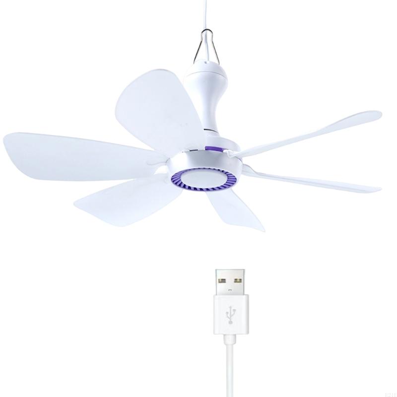 E21E Mini USB Ceiling Fan DC5V Hanging Fan for Indoor Outdoor Use in Car Dorms Tents