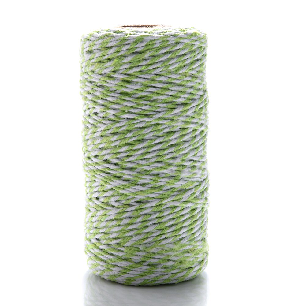 10 Meter/partij 1.5Mm Dubbele Kleur Natuurlijke Katoenen Draad Jute Hessische Hennep Touw Voor Cadeau Verpakking Partij Bruiloft Benodigdheden Decor: light green