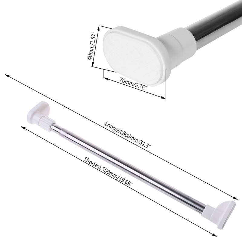 Shower Curtain Rods Hanging 1PC Extendable Adjustable Curtain Rail Pole Home Supplies Punch-Free Curtain Telescopic Pole