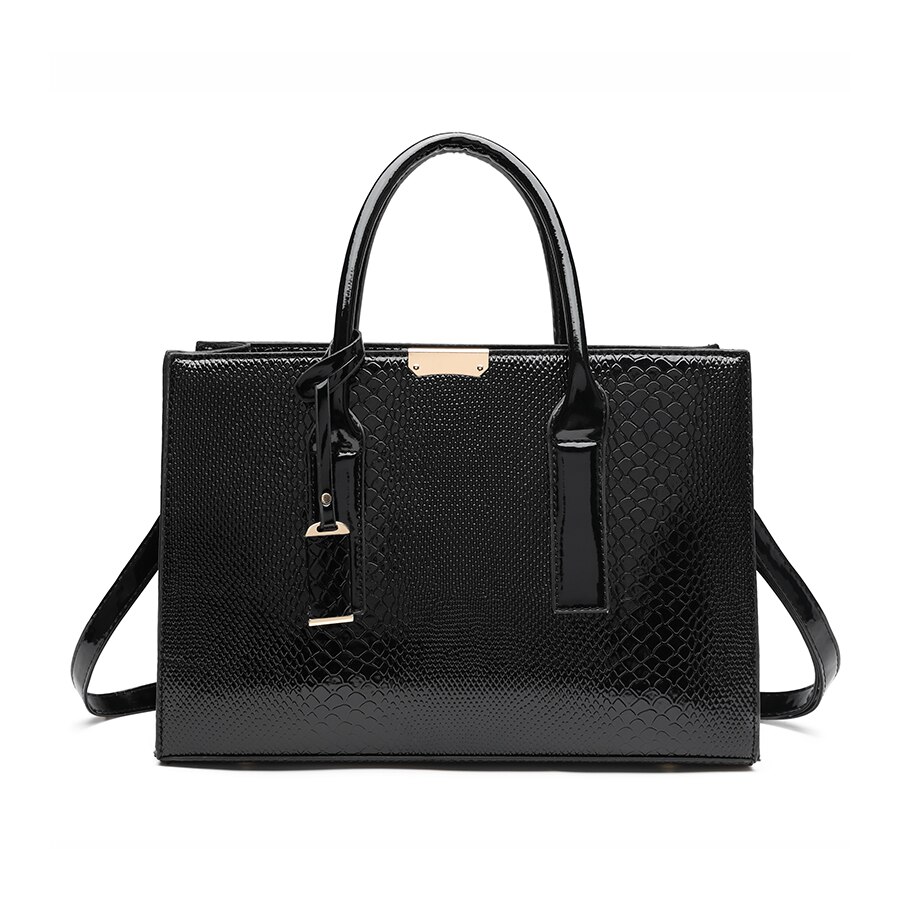 Bolso de piel sintética de para mujer, 3 piezas, bandolera de , informal: black single bag