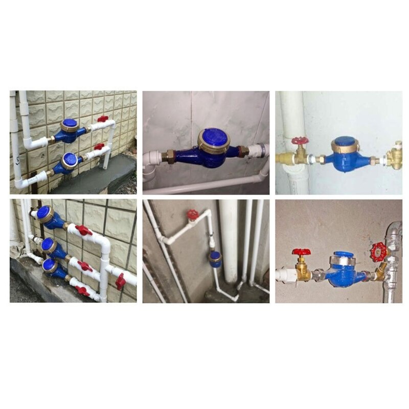066E Water Flow Meter Water Meter 20mm Cold Water Meter with Fittings Compatible with Garden &amp; Home Usage