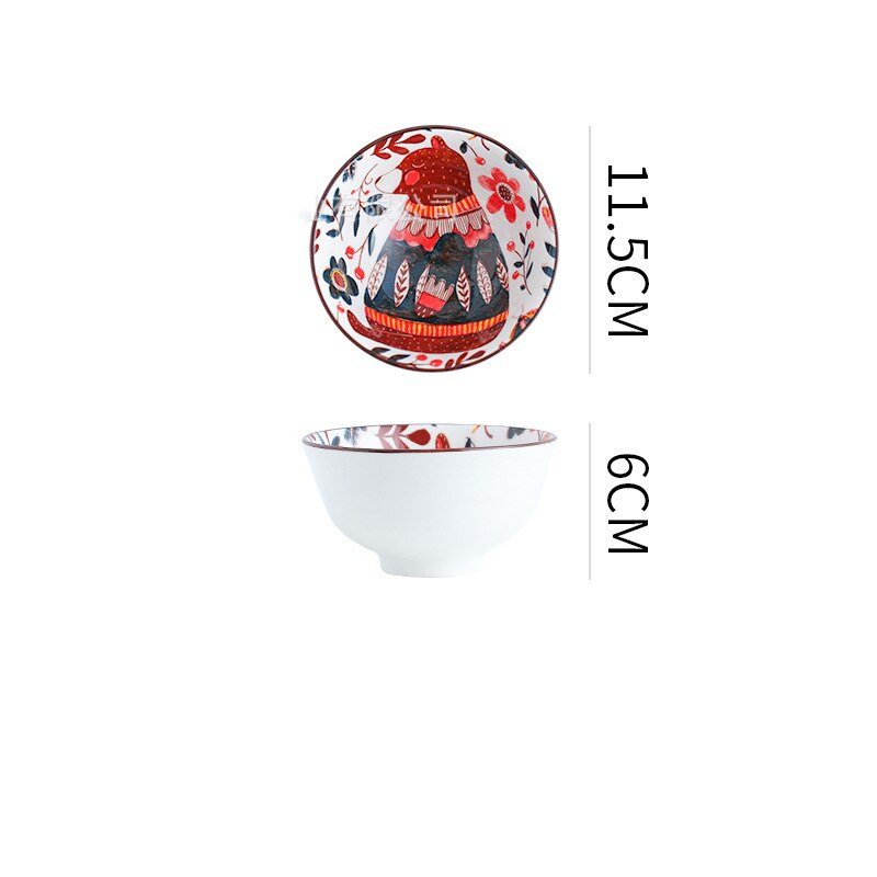 Leuke Cartoon Plaat Keramische Bakken Pan Met Handvat Bakvormen Dessert Cake Brood Dienblad Keuken Servies Magnetron: G-4.5inch bowl