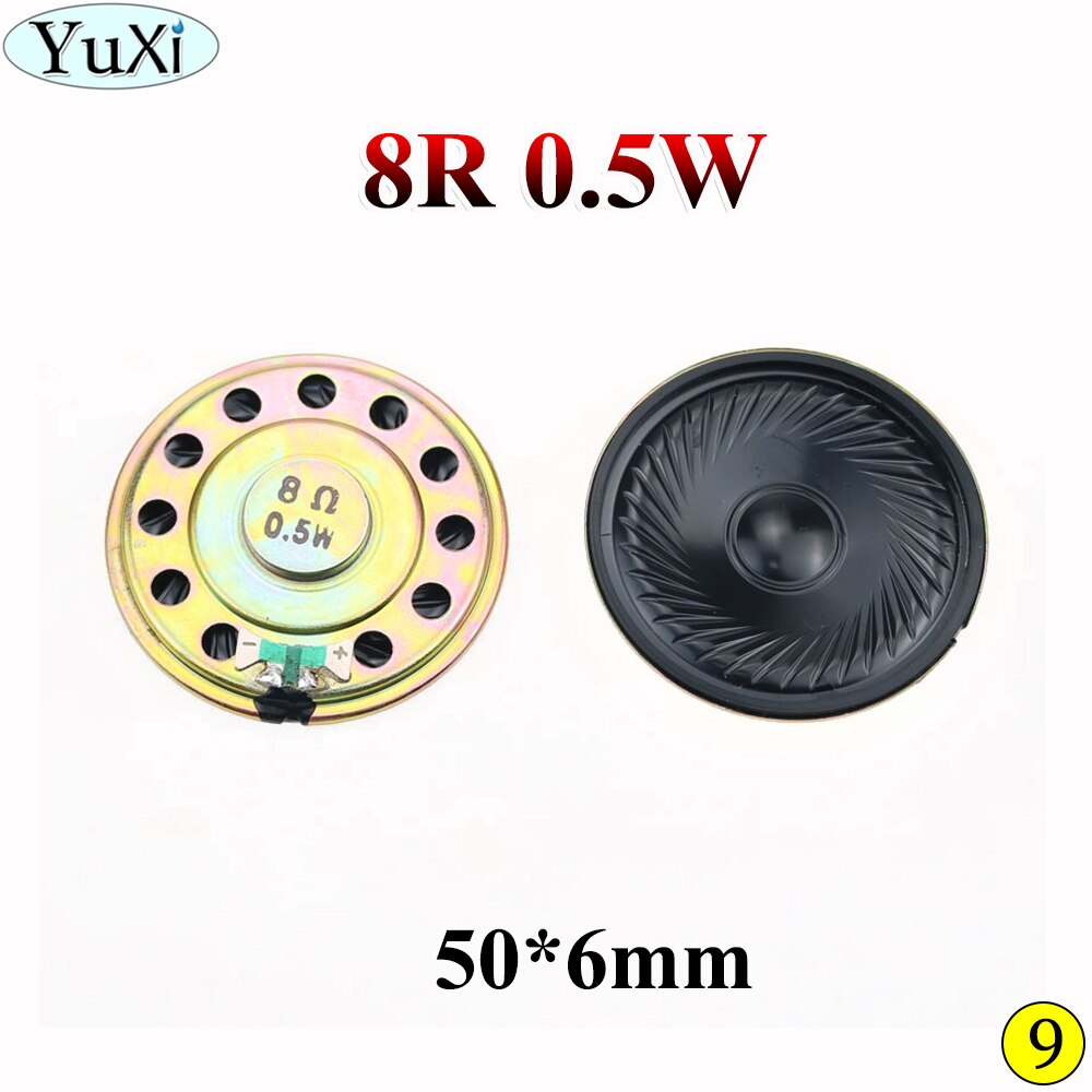Yuxi 0.5W 8R 32R Speaker 8 Ohm Hoorn Luidspreker Diameter 20 Mm 23 Mm 26 Mm 28 Mm 30mm 32 Mm 36 Mm 40 Mm 50 Mm 4 Cm Luidspreker Luidspreker: NO9-50mm
