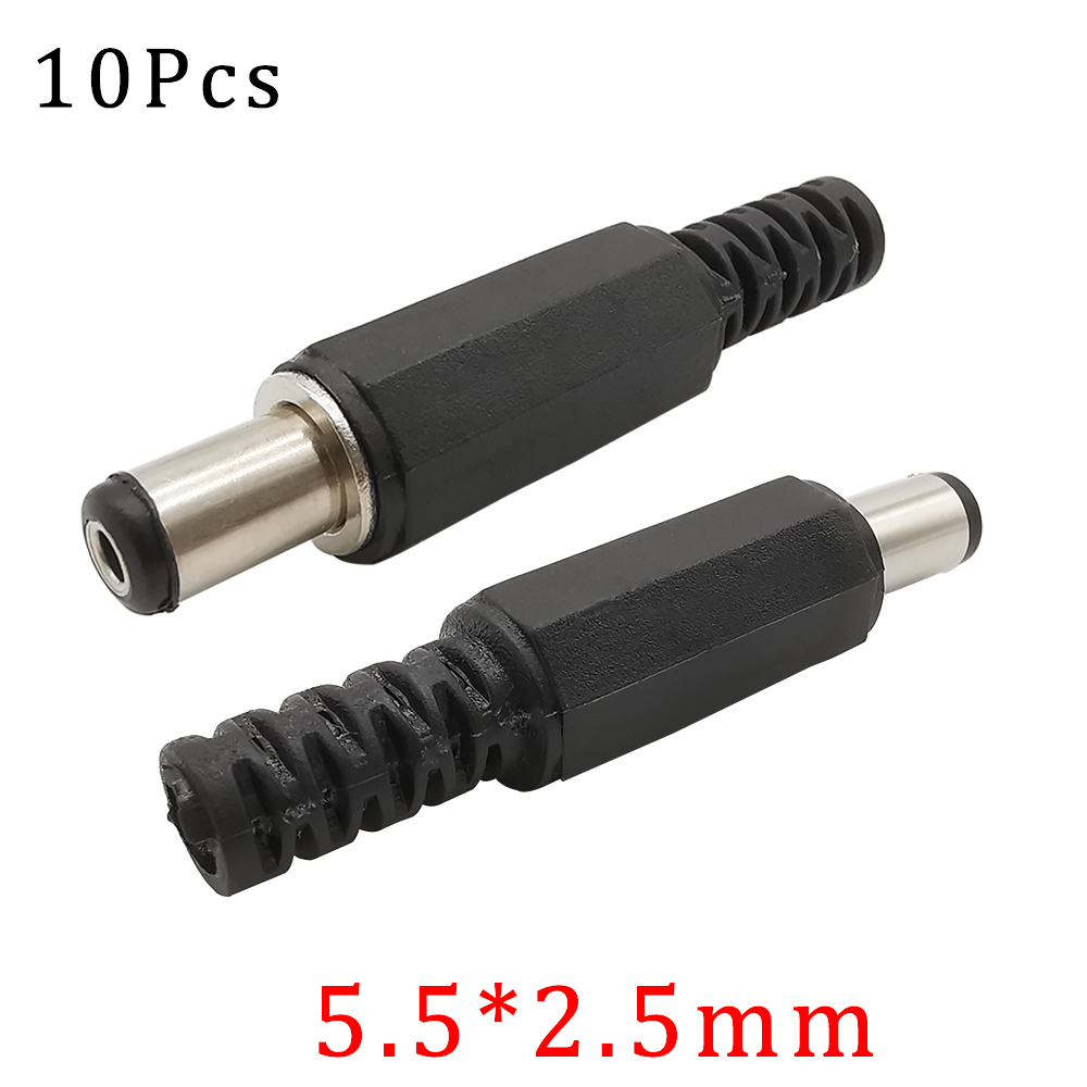 Enchufe de alimentación de CC, conector de cable de soldadura, 4,0/4,8*1,7mm, 3,5*1,3mm, 6,5*4,4mm, 5,5*2,1/2,5mm, adaptador de montaje, 10 unidades por lote: Marfíl