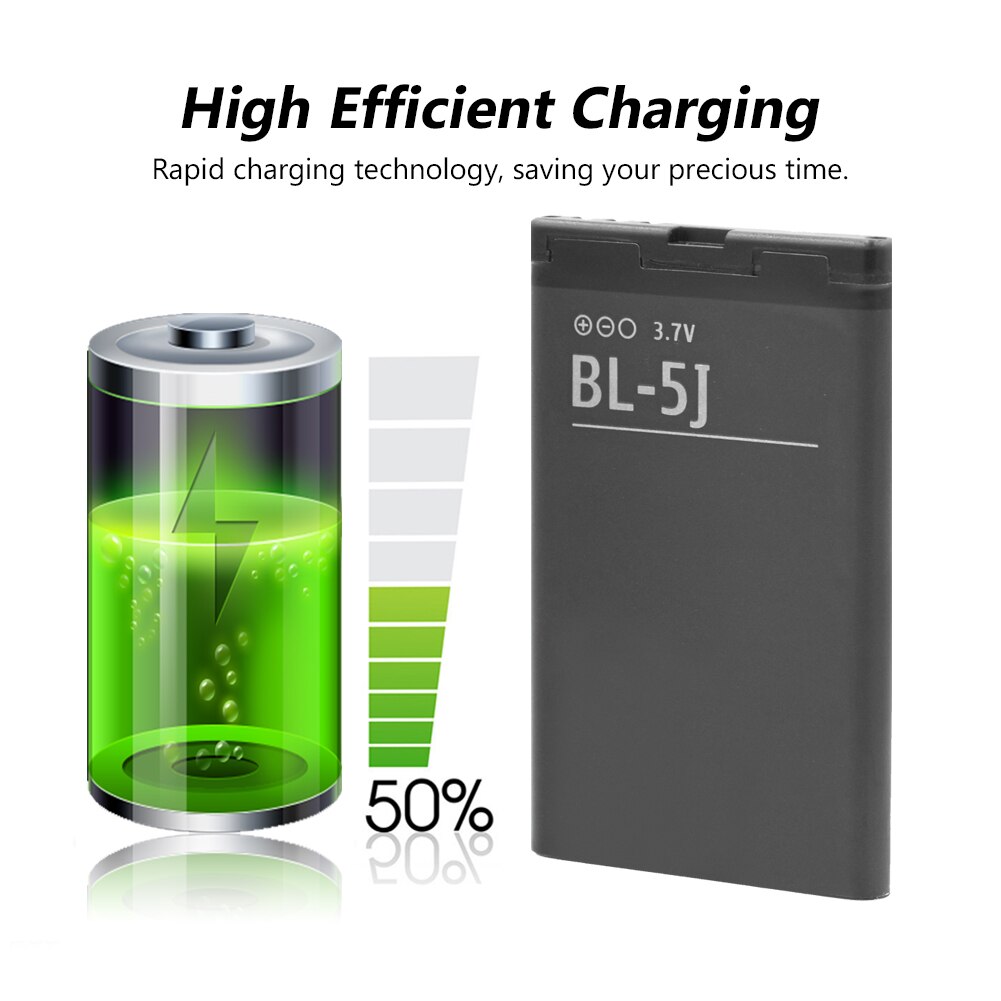100% Originele Vervanging BL-5J Batterij Voor Nokia N900 Lumia 520 521 525 5230 5233 5238 5800 5802 X6 c3