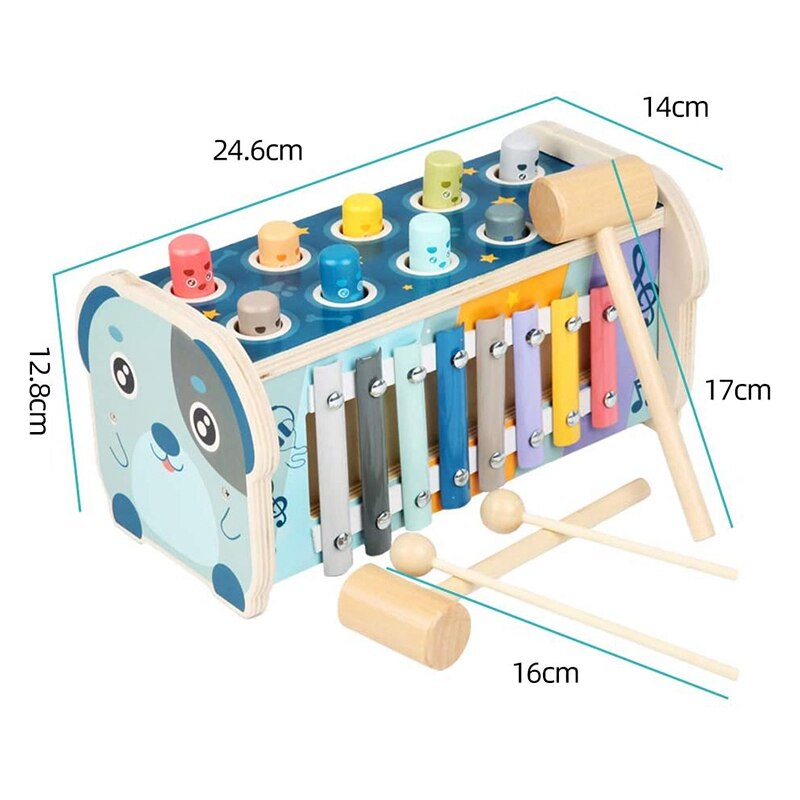Giocattolo martellante martellante whac-a-mole con xilofono giocattolo abilità motore per 3 4 5 + anni ragazzi ragazze giocattolo musicale in legno