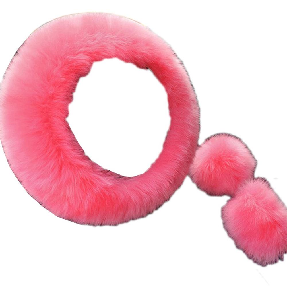 Solide doux longue laine floue volant couverture laine frein à main voiture accessoire mouton fourrure peluche protecteur couverture Kit: 7