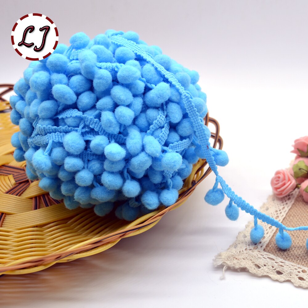 verkoop 5yd/lot 25mm breedte kleurrijke PP bal elastische kant lint kwastje trim naaien materiaal accessoires voor thuis decoratie
