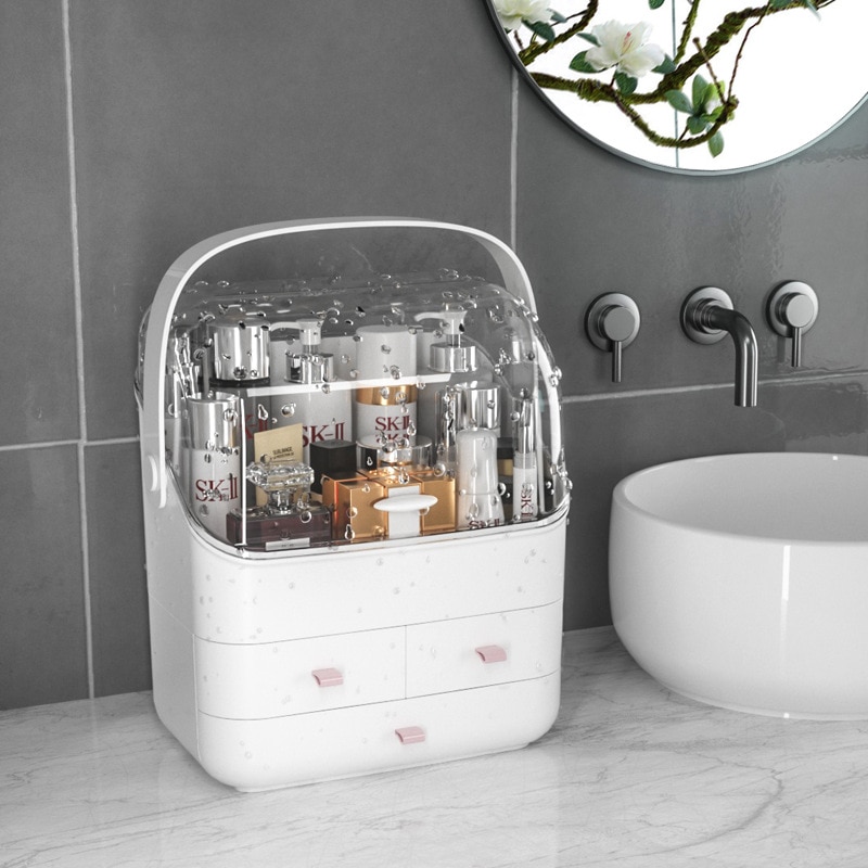Box Make-Up Organizer Voor Cosmetica Grote Capaciteit Met Deksel Houder Sieraden Waterdicht En Stofdicht Yoro