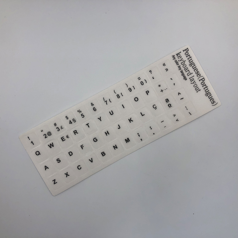 Portuguese Keyboard Stickers Letter Alphabet Layout Autocolantes de Teclado em Português: WHITE