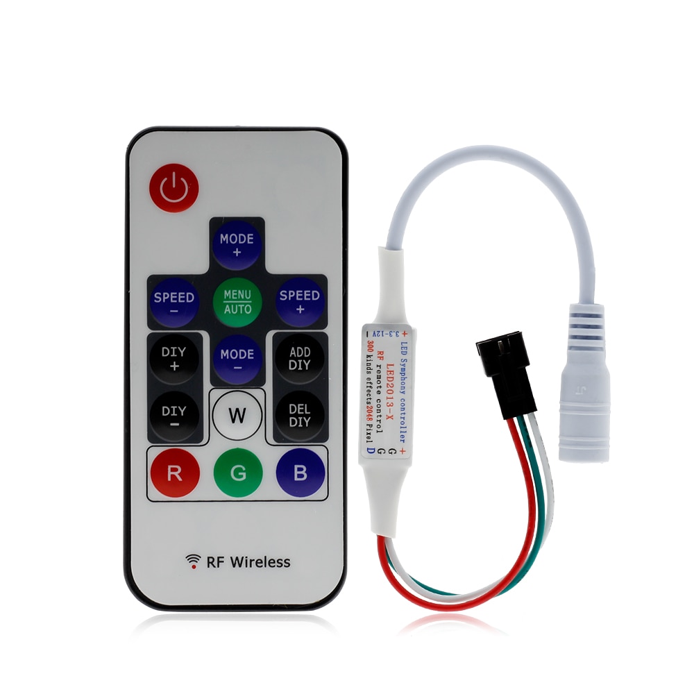 Dream-Color Controller 14/17/21 Keys DIY RF Remote Control DC5V-24V 358 Kinds of Changes Effects For WS2812B WS2811 Strip